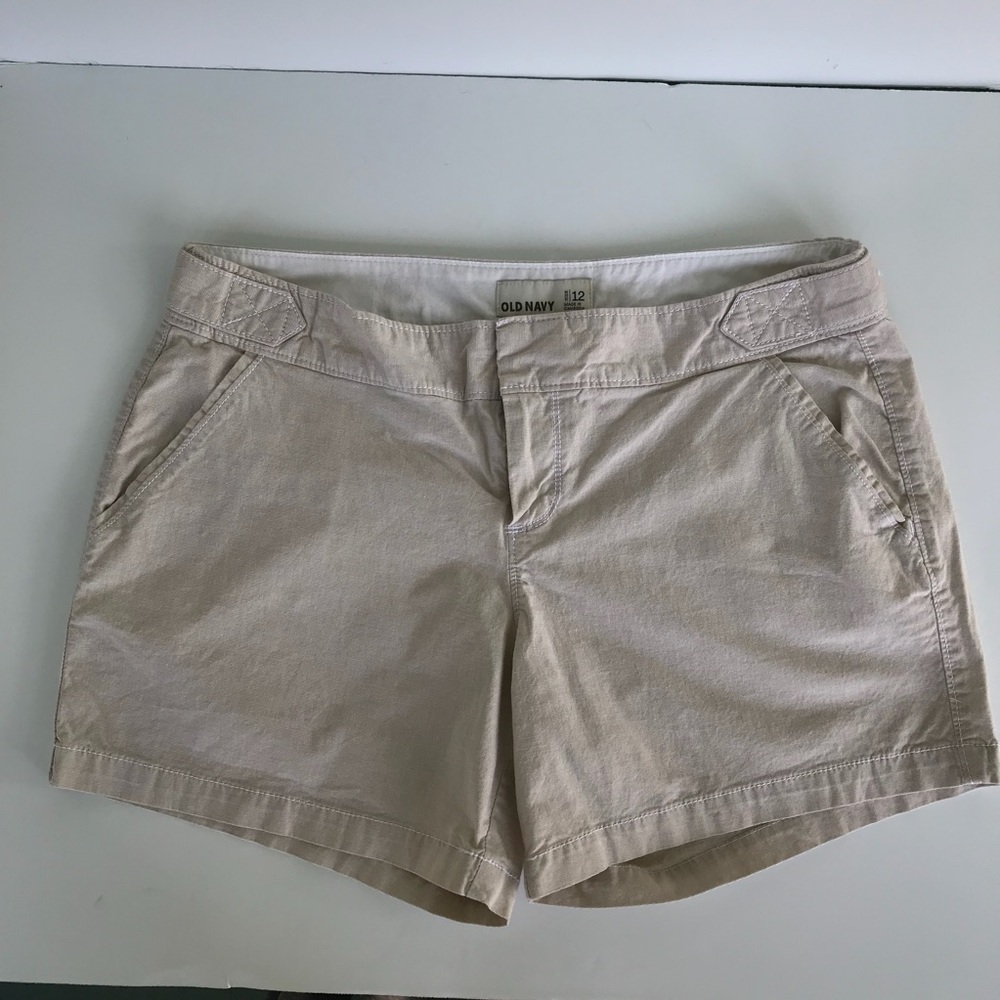 Old navy short shorts in linen tan size 12